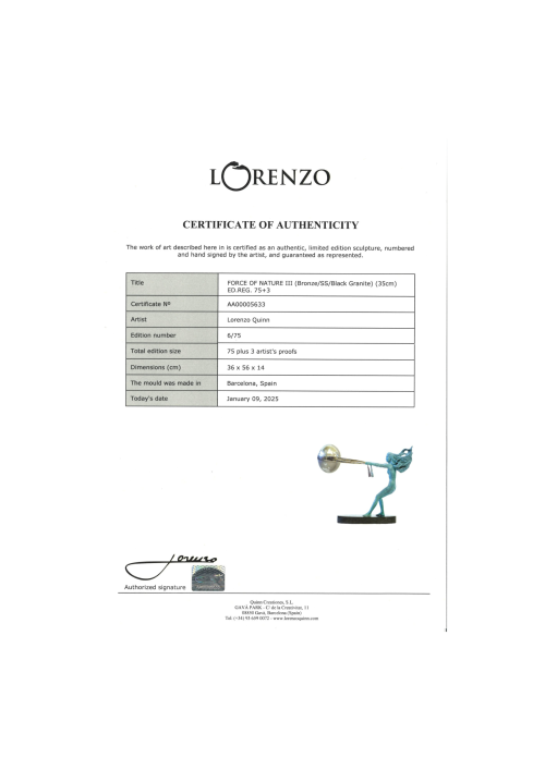 Certificate of Authenticity (COA)